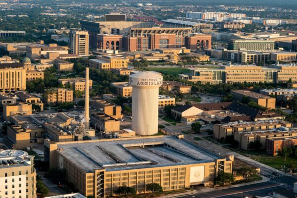 Aerial view of Texas A&M University, Bryan-College Station